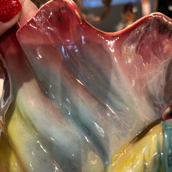 Vintage Gypsy with mandolin and seashell vase porcelain Dee Bee lustreware - Picture 8 of 8